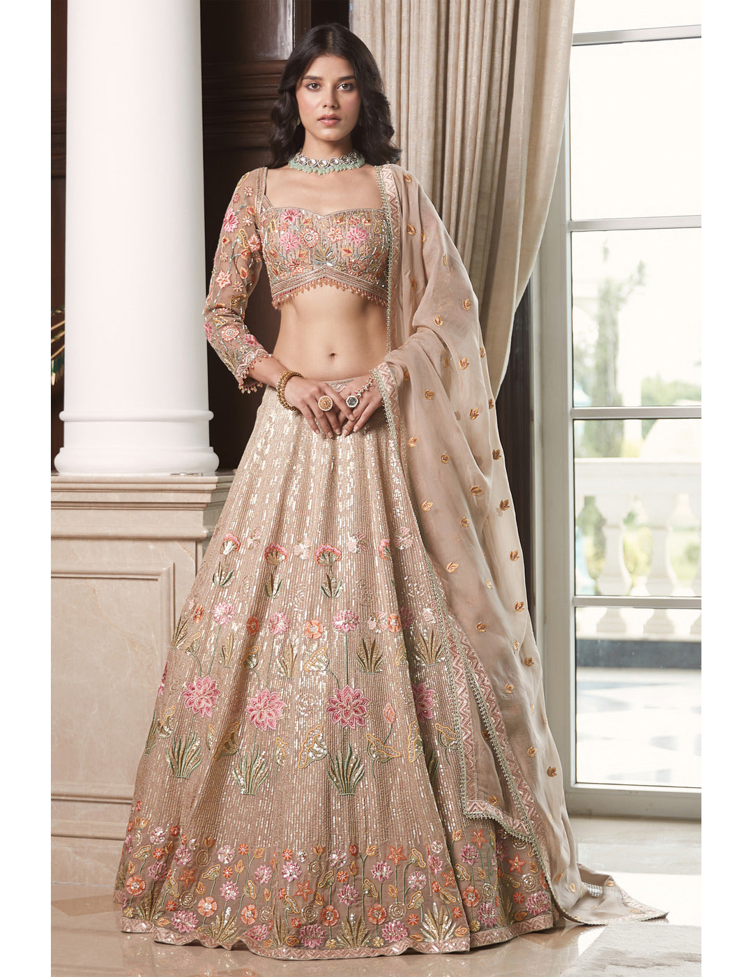 Gold Embroidered Lehenga Set