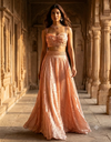 Rose- Gold Organza Lehenga