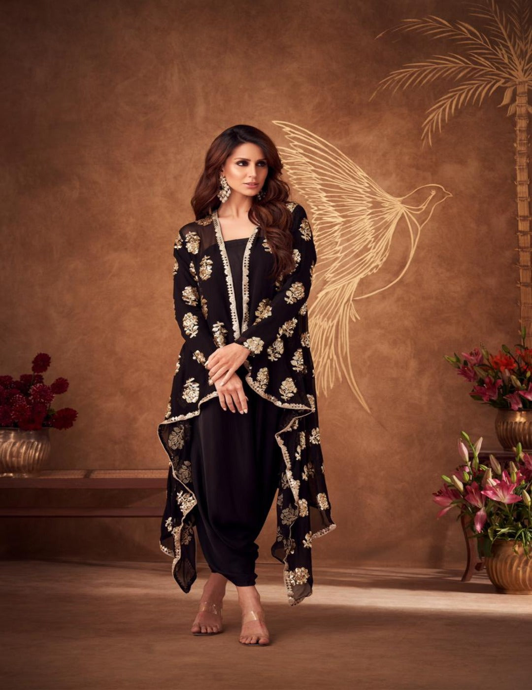 Black Shimmer Jacket Set main image 1
