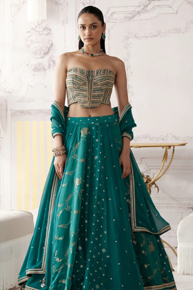 The Royal Teal Lehenga