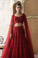 Crimson Etoile Lehenga