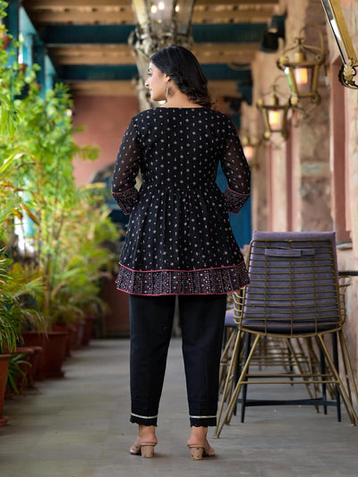 Black Ethnic A-Lined Tunic