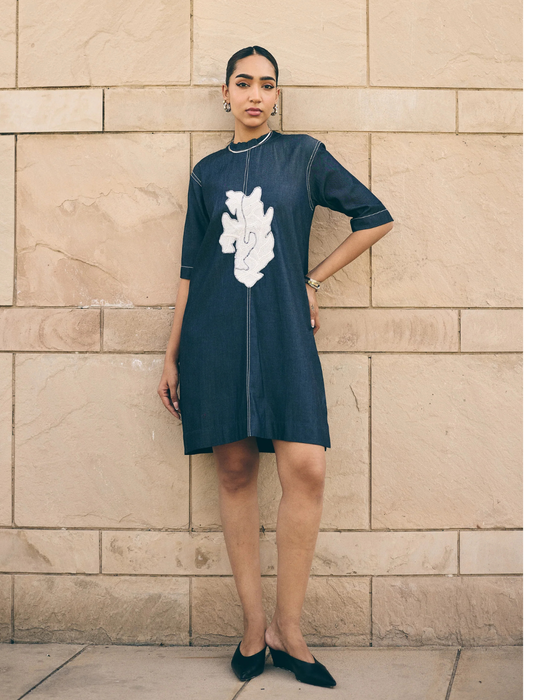 Denim White Hue Dress