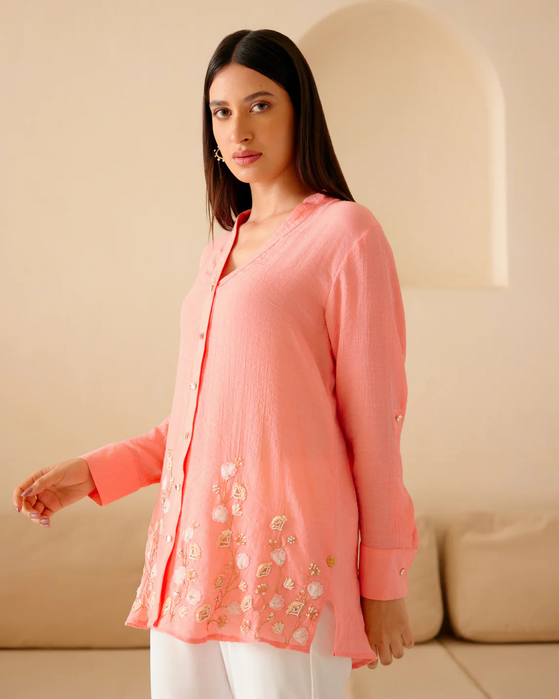 Peach Samaya Shirt