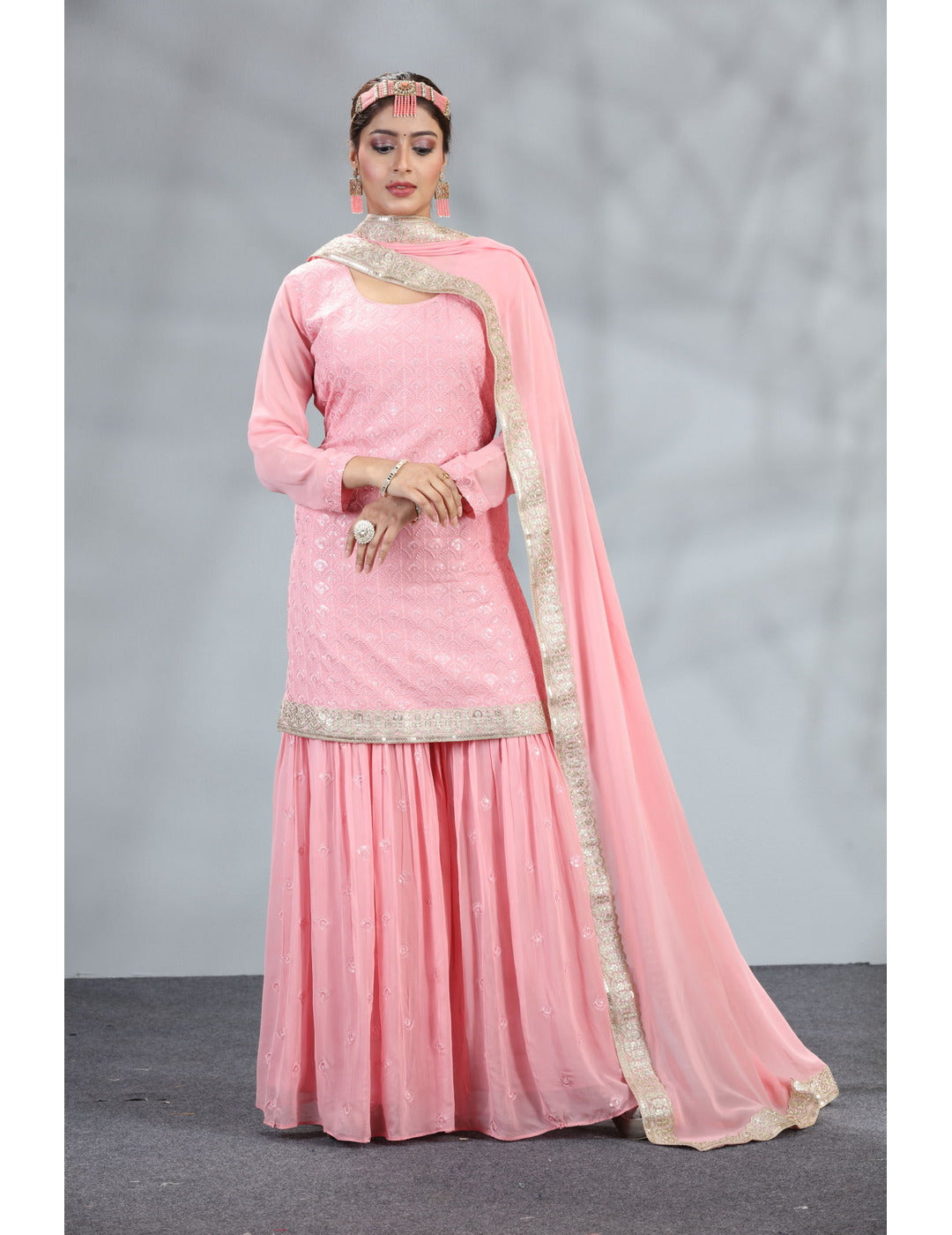 Exclusive Pink Sharara Set