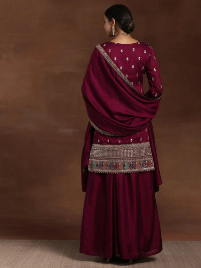 Deep Wine Sharara Set