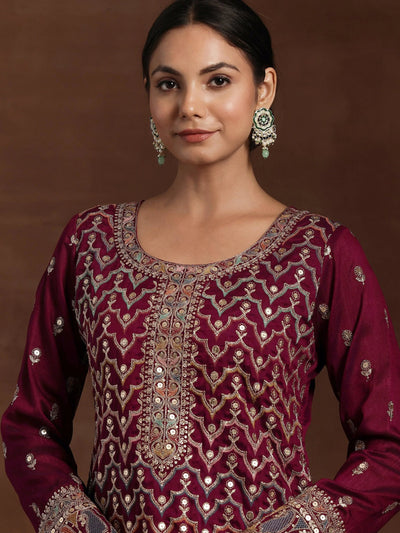 Deep Wine Sharara Set