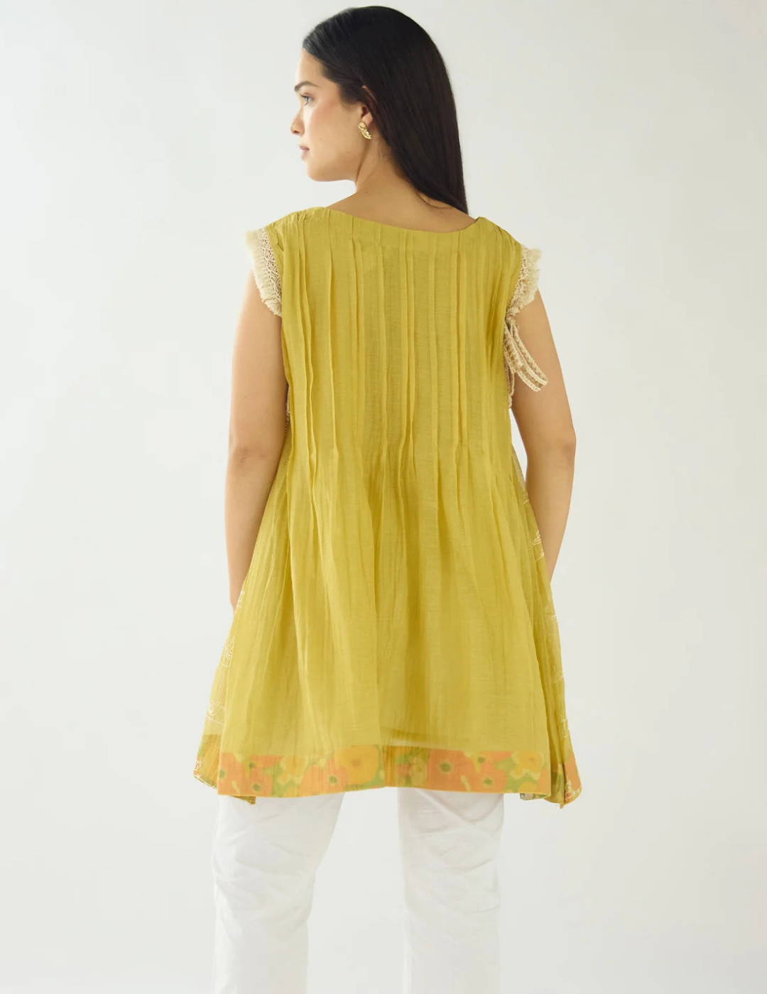 Lime Haven Cotton Embroidered Tunic