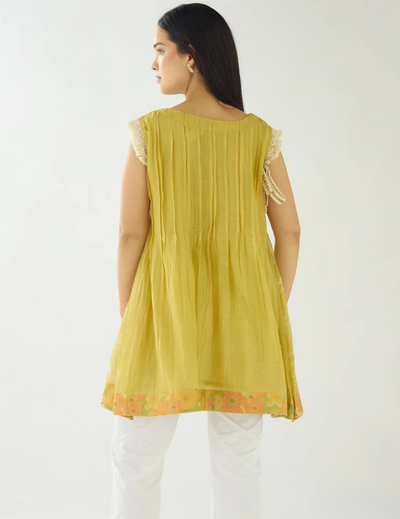 Lime Haven Cotton Embroidered Tunic