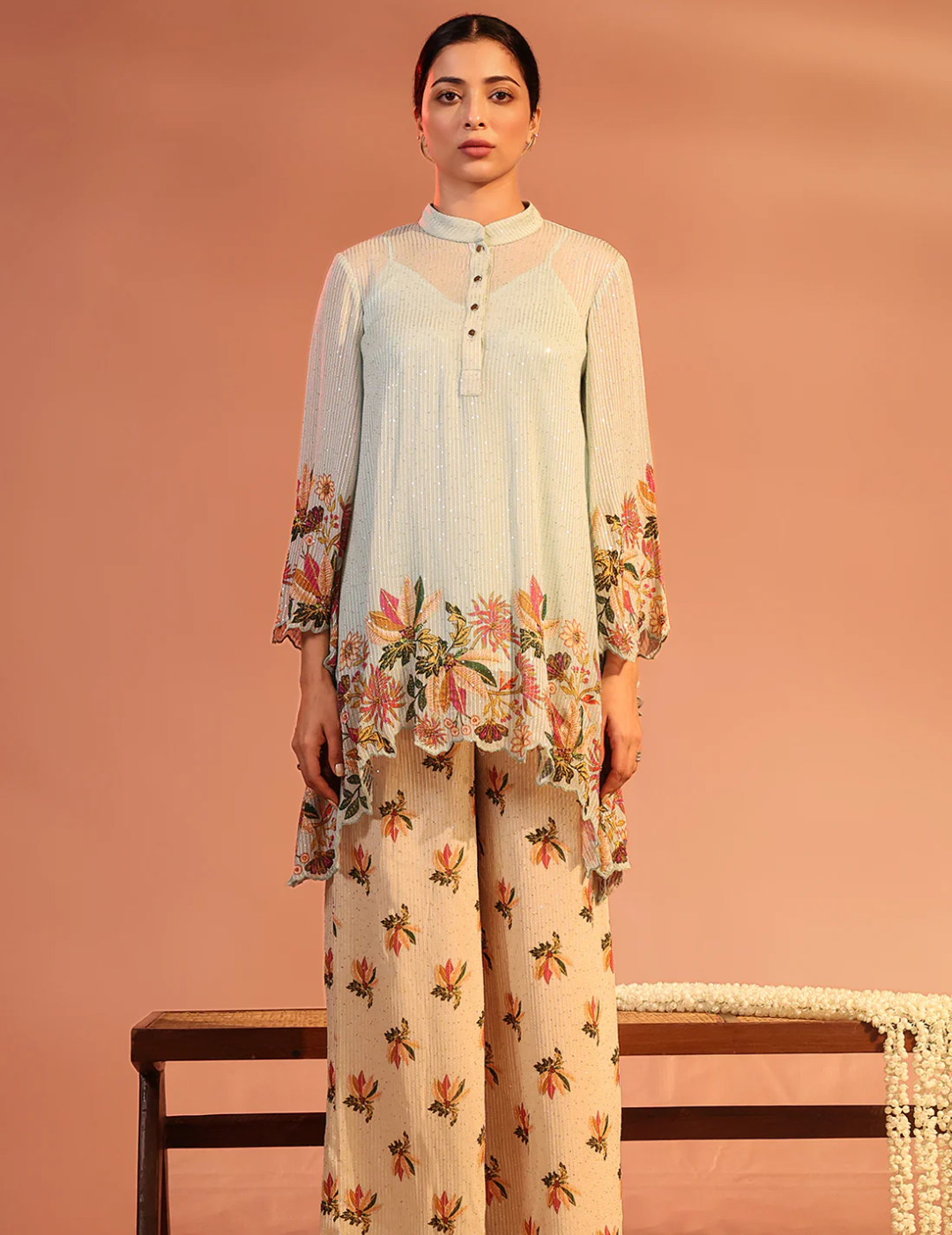 Aarani Asymmetric Sequin Co-ord Set