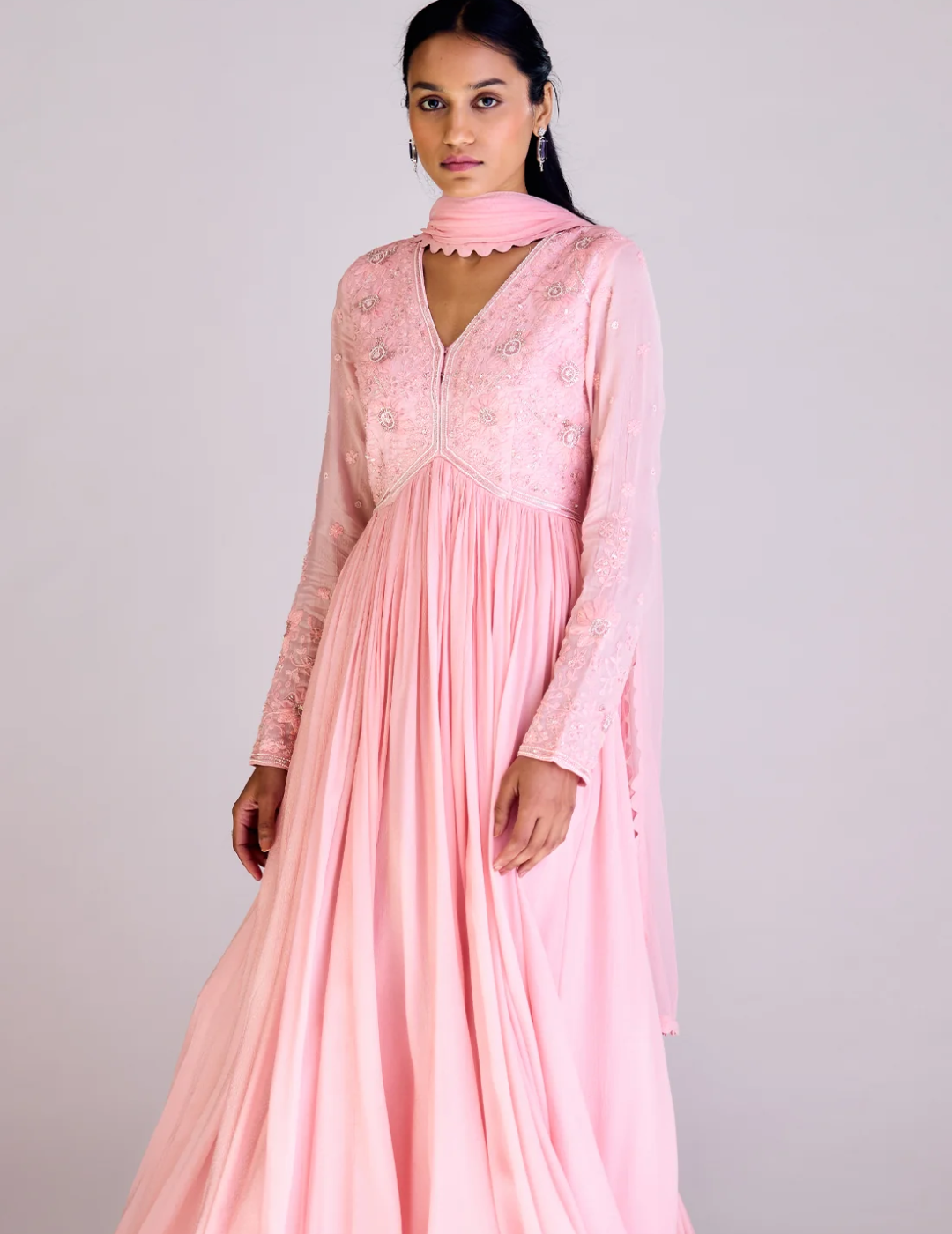 Pink Embroidered Anarkali