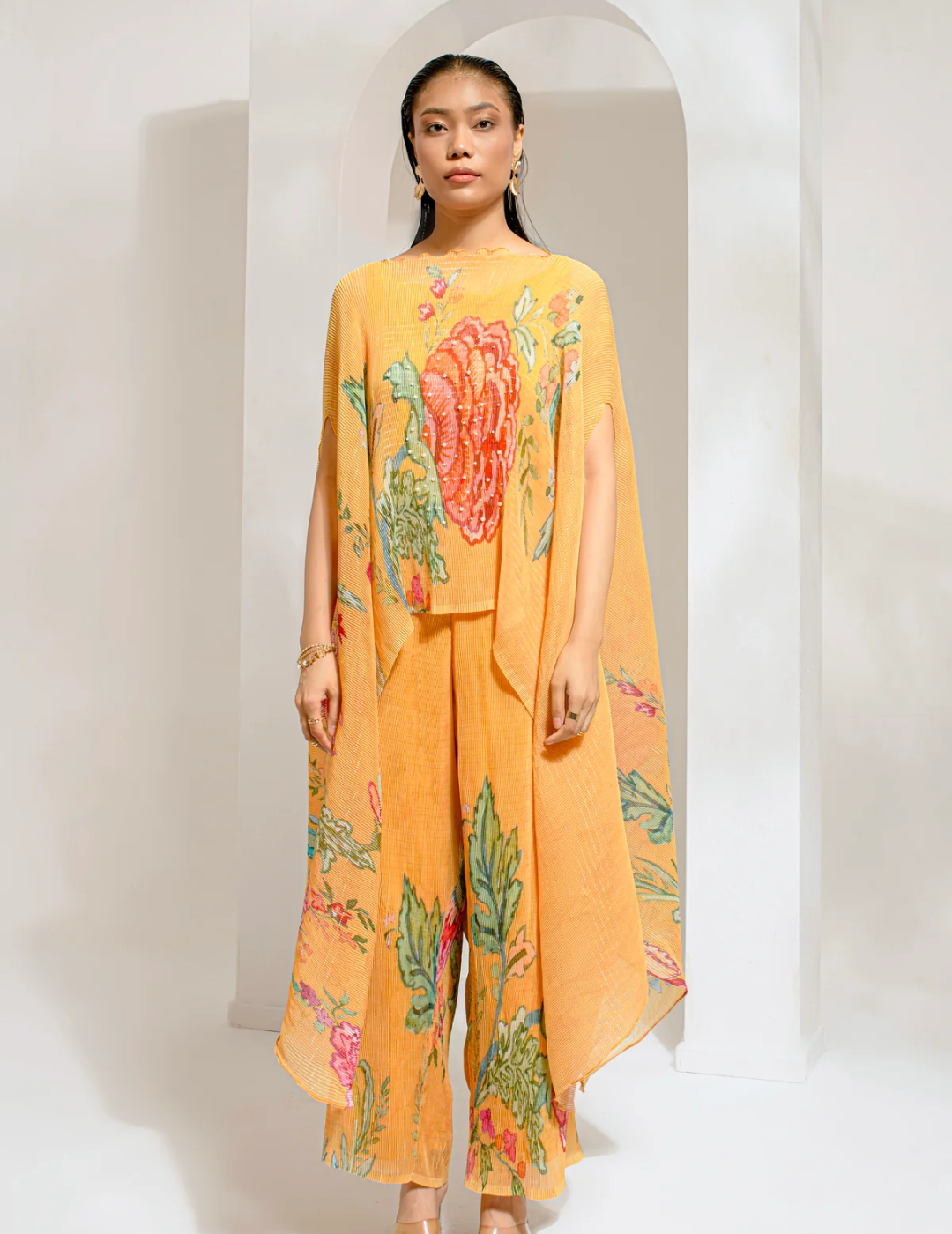 Chrome Yellow Kaftan Paired With Pant