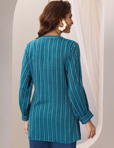 Woven Design front open Panelled Kurti