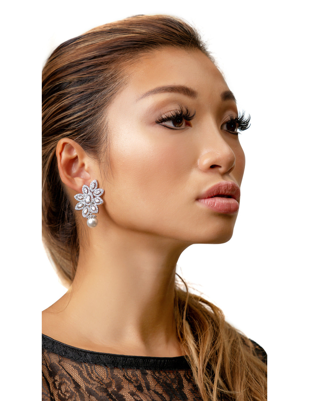 Paisley Faux Diamond Earrings