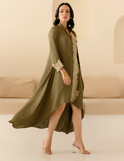Olive Ted Dress