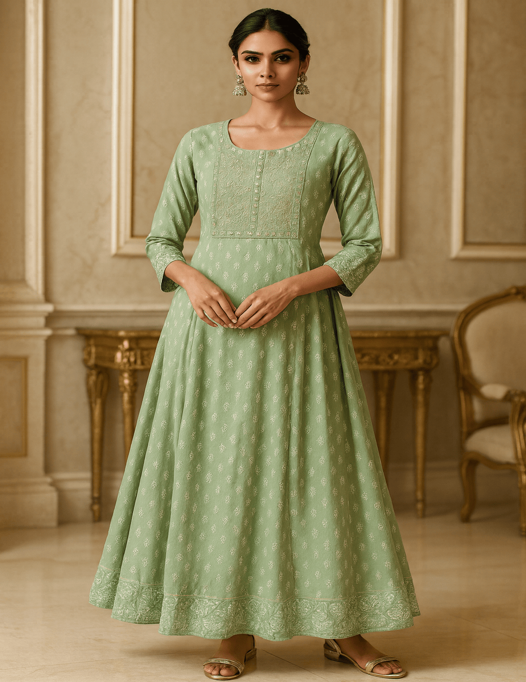 绿色花卉阿纳卡利