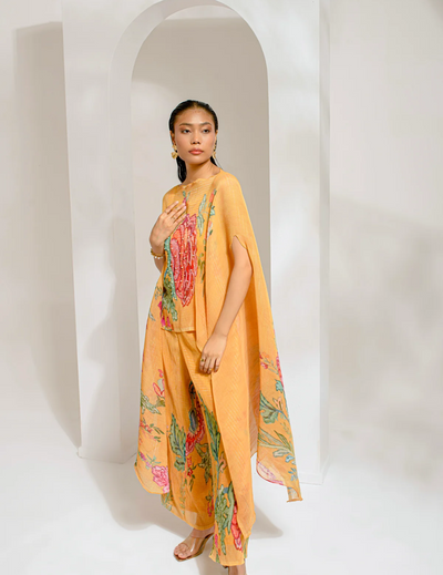 Chrome Yellow Kaftan Paired With Pant