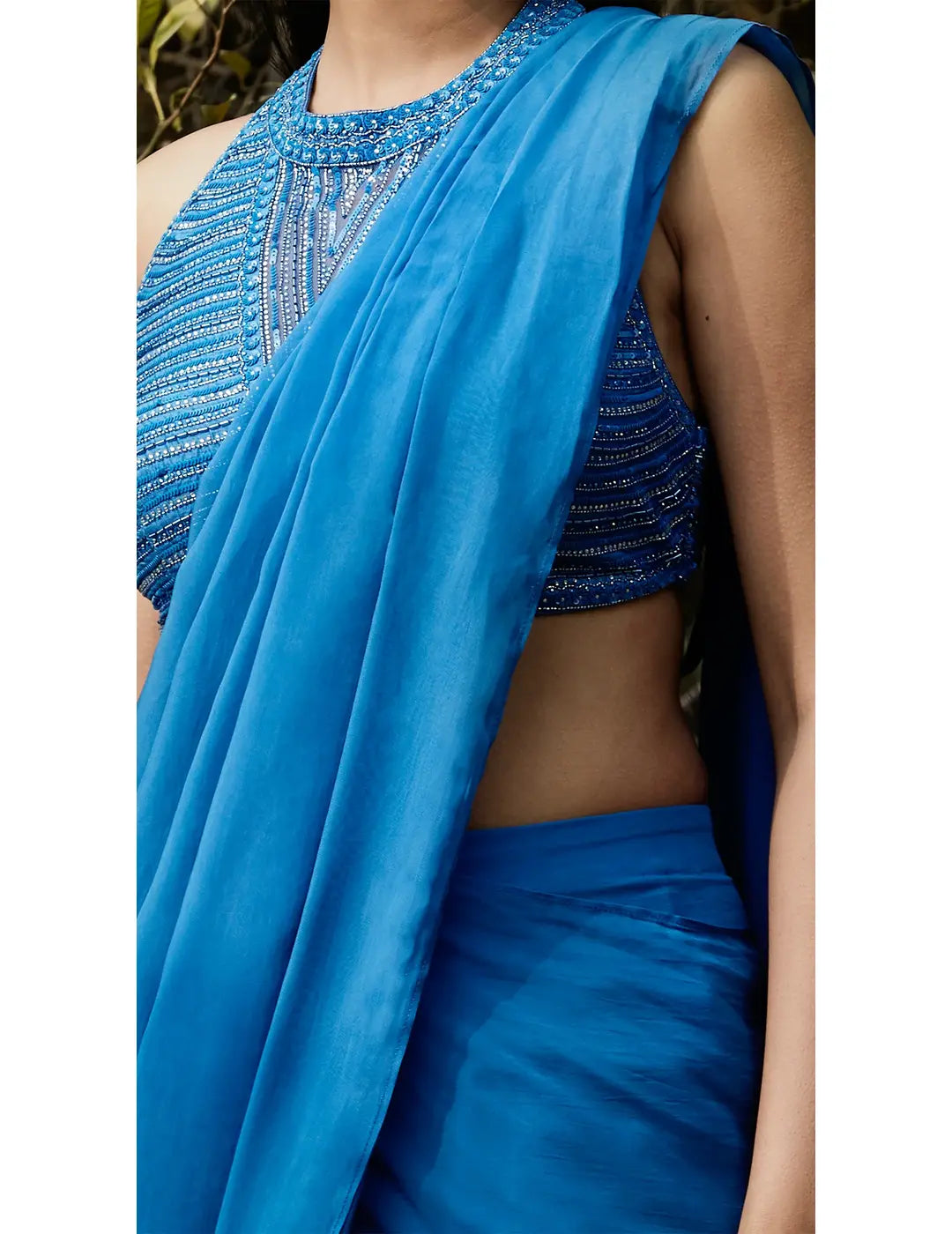 Royal Blue Pre Draped Saree