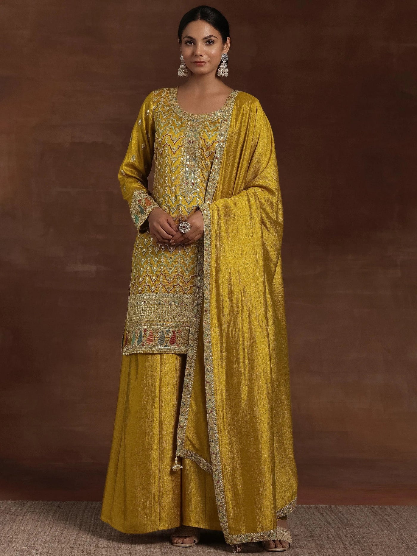 Mustard Yellow Sharara Set
