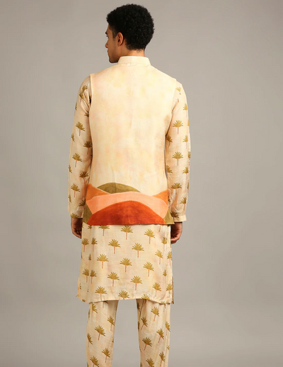 Conversational Jacket With Kurta Set
