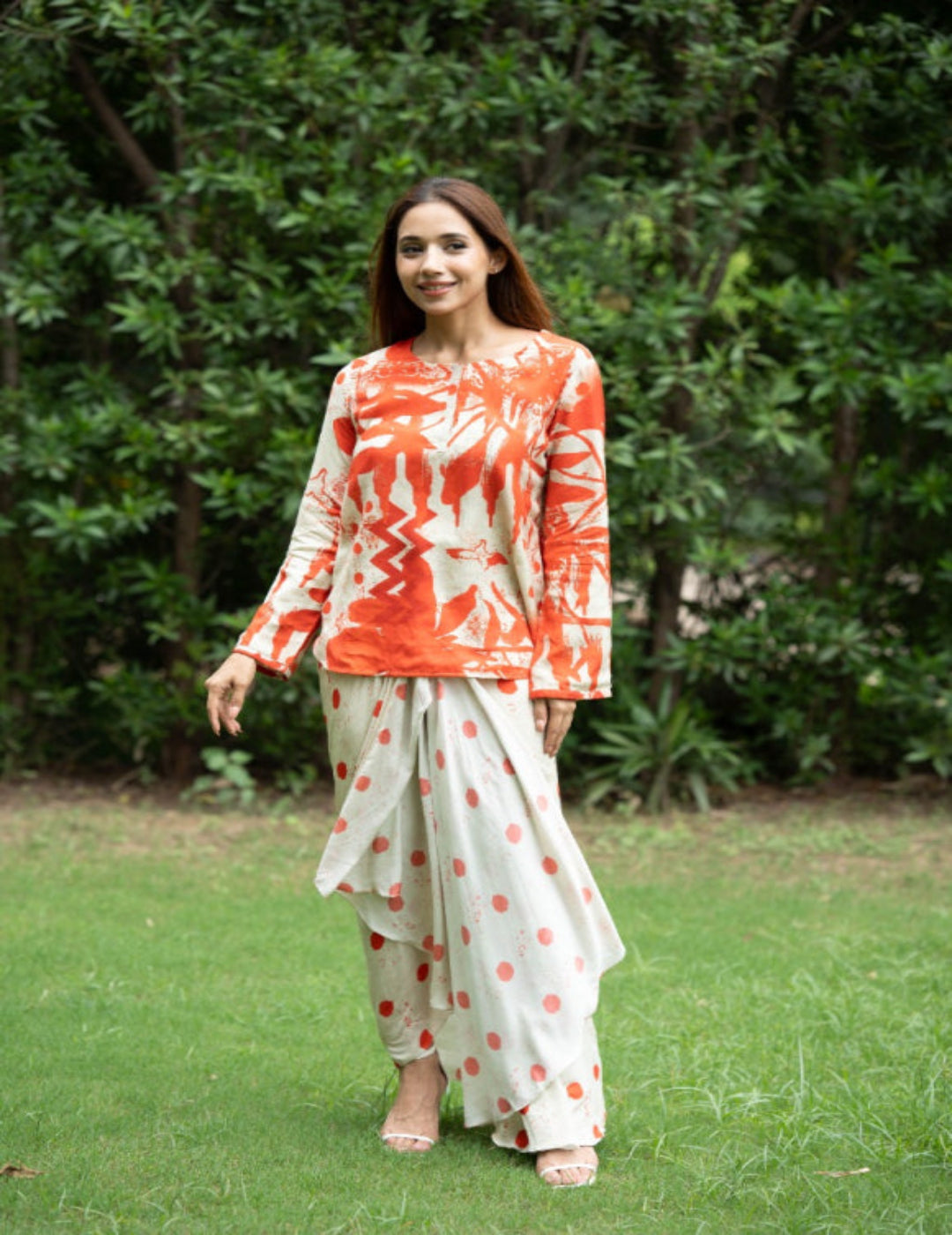 Afsoon Red Dhoti Kurta
