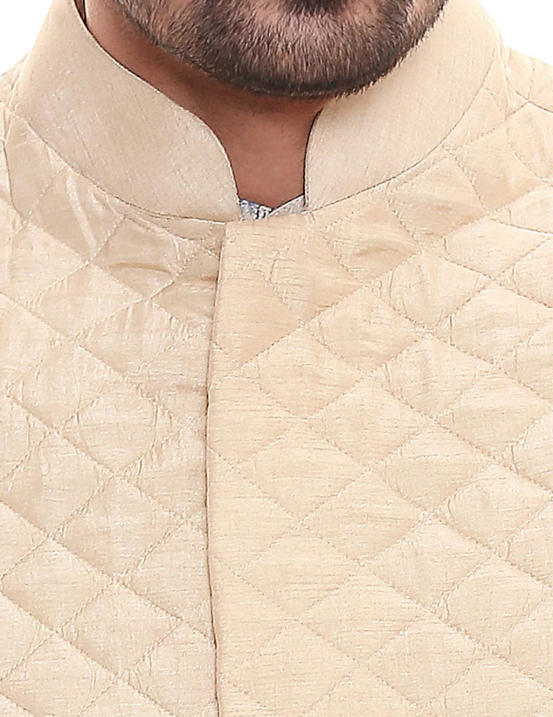 Applique Floral Kurta Set With Chudidaar And Quilted Sleeveless Jacket