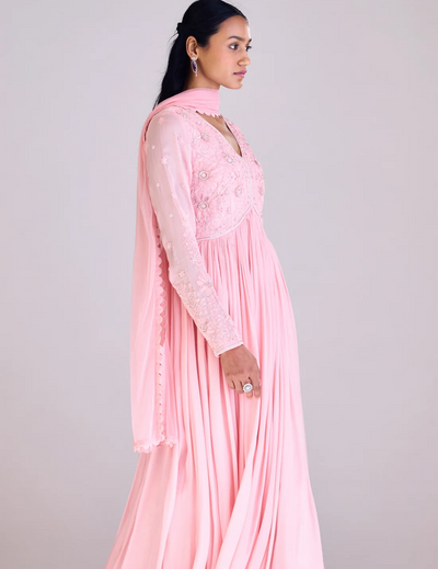 Pink Embroidered Anarkali