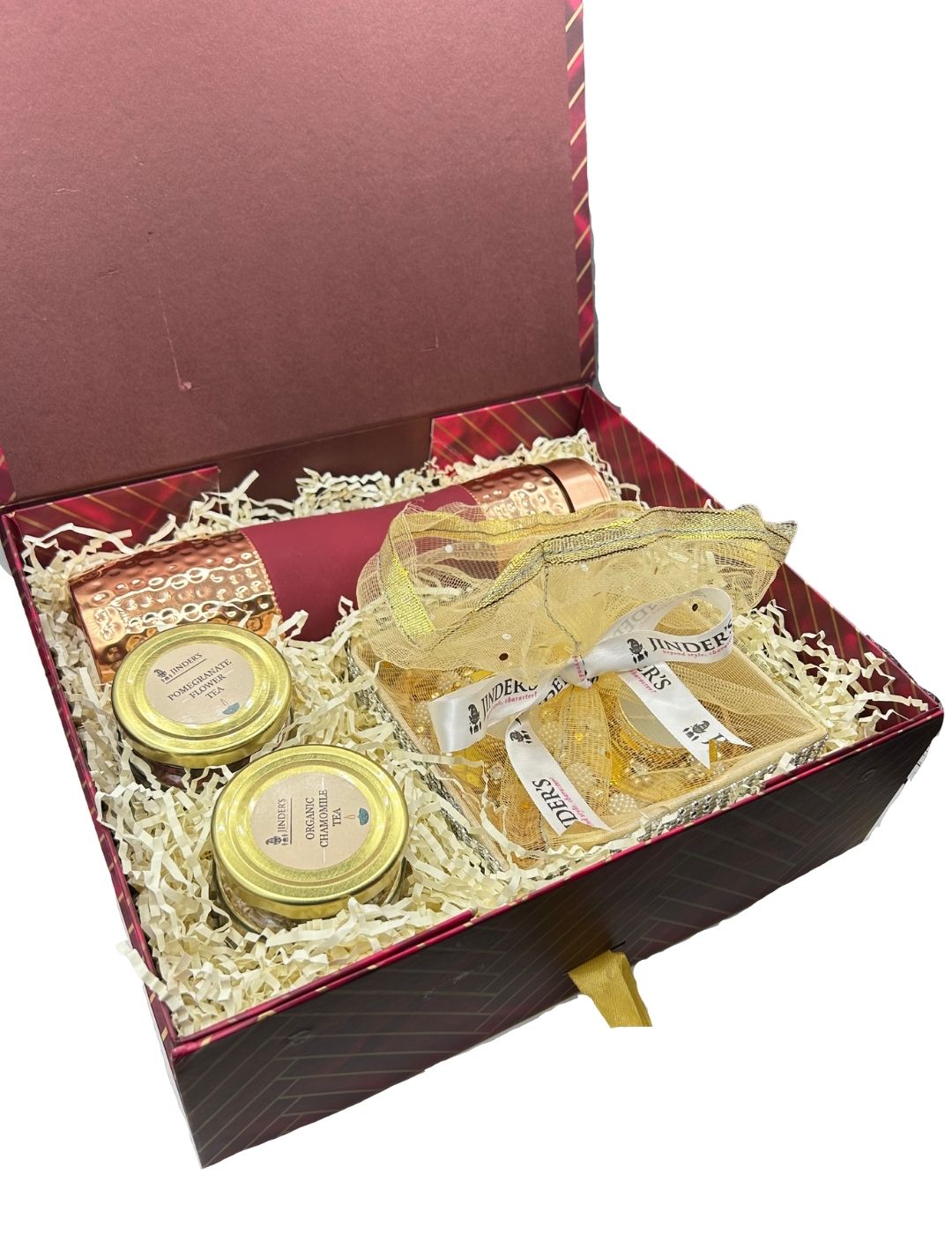 PREMIUM GIFT PACKAGING WITH DIYA, COPPER BOTTLE AND TEA