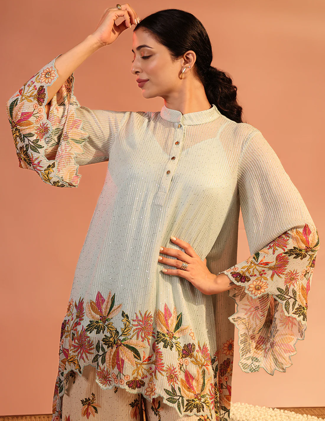 Aarani Asymmetric Sequin Co-ord Set