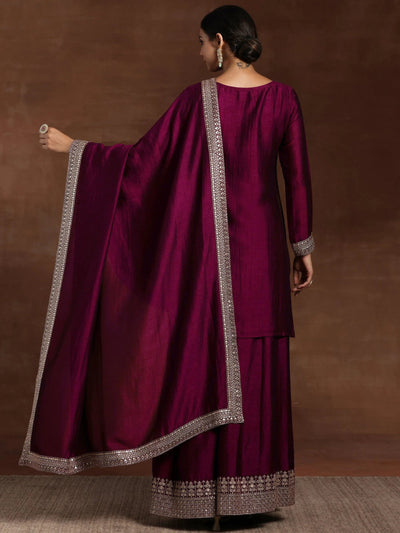 Deep Wine Sharara Set