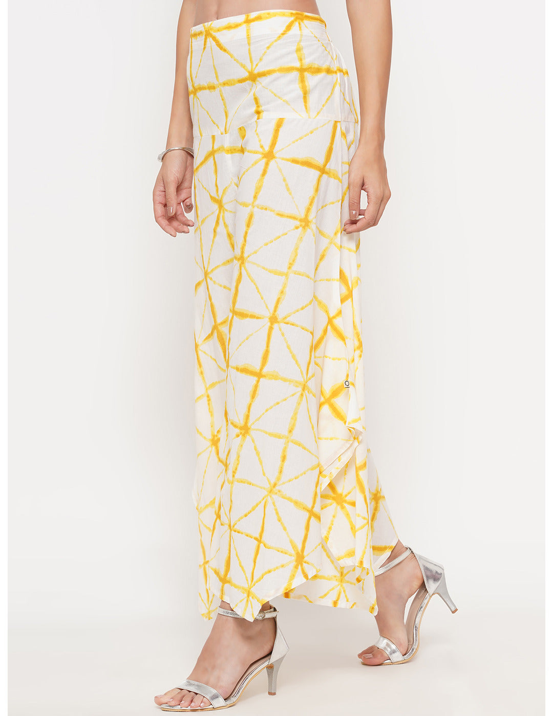 Yellow Shibori Print Straight Pants