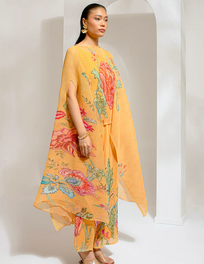 Chrome Yellow Kaftan Paired With Pant