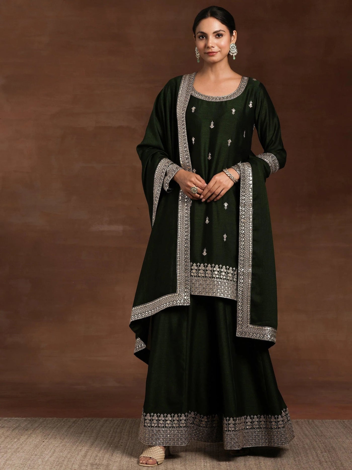 Deep Green Sharara Set
