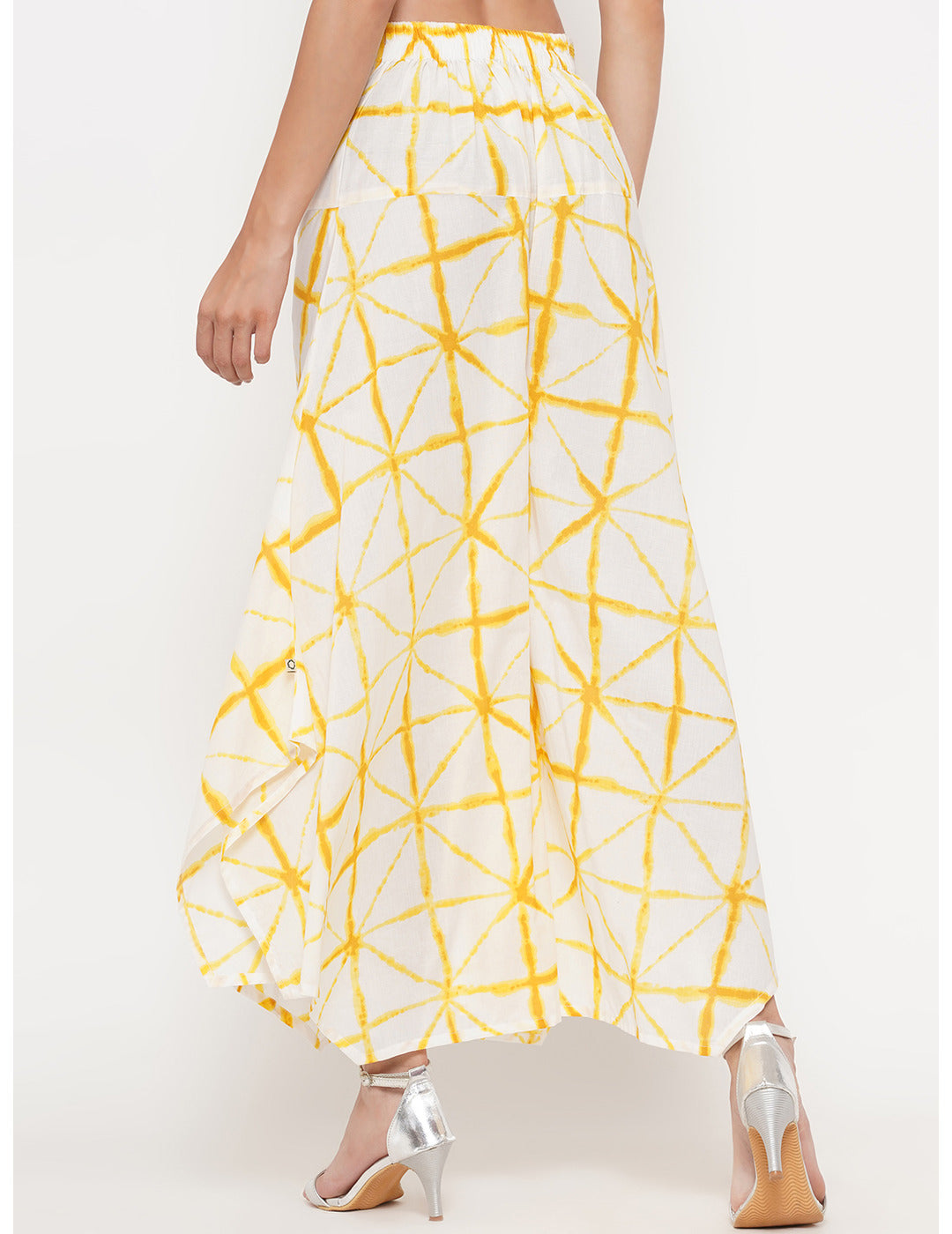 Yellow Shibori Print Straight Pants