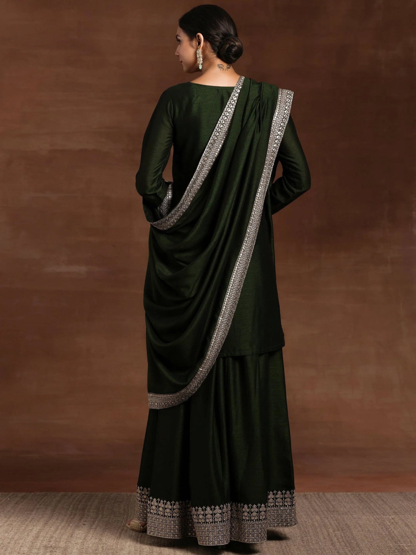 Deep Green Sharara Set