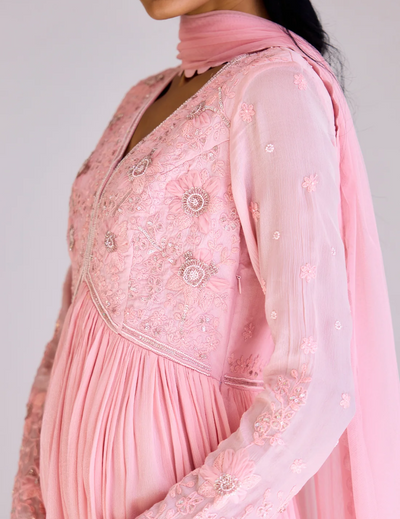 Pink Embroidered Anarkali