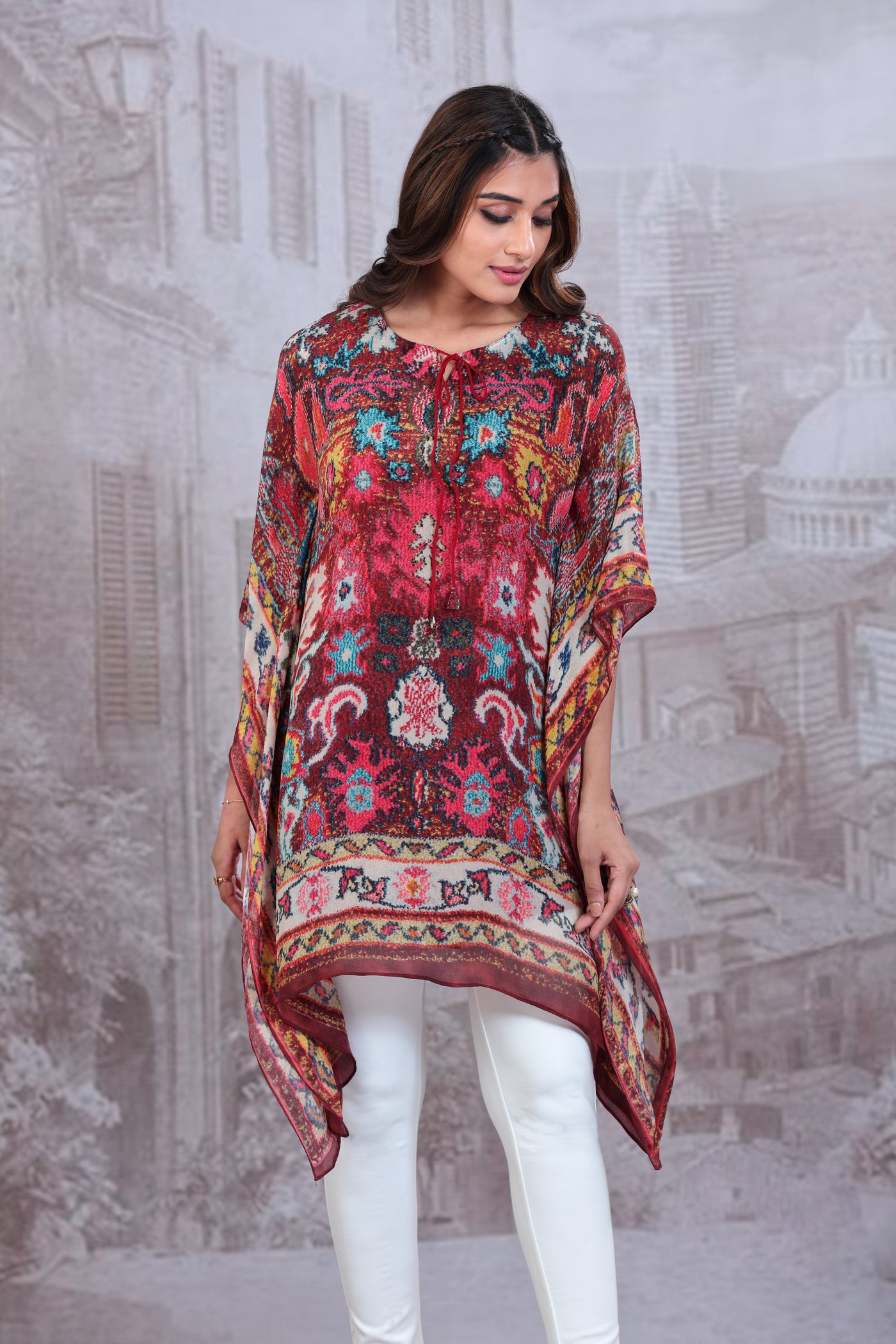 Multi-color Printed Kaftan