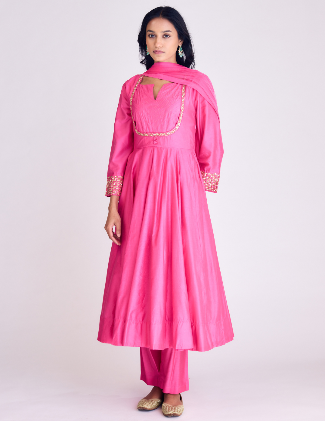 Pink Embroidered Anarkali