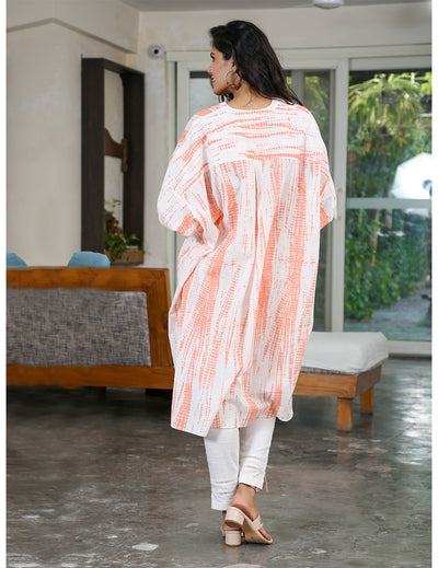 Orange Shibori Tunic