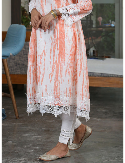 Orange Shibori Kurta