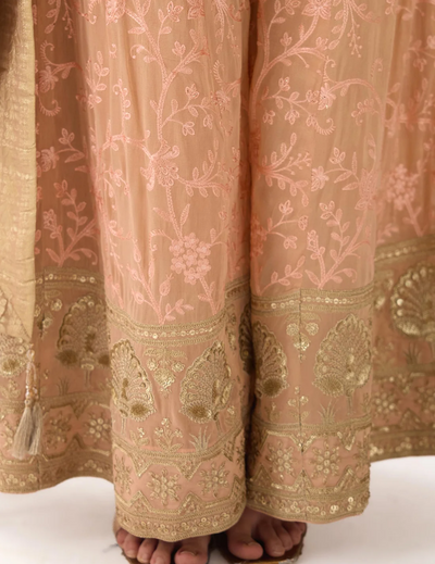 Pink Banarasi Embroidered Sharara Set