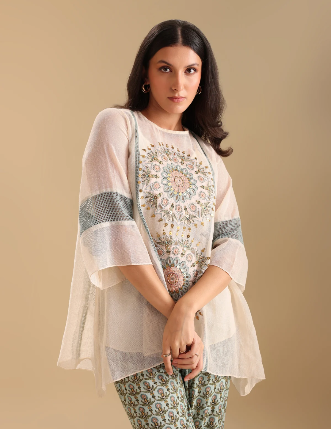Eraya applique Asymmetric Co-ord Set
