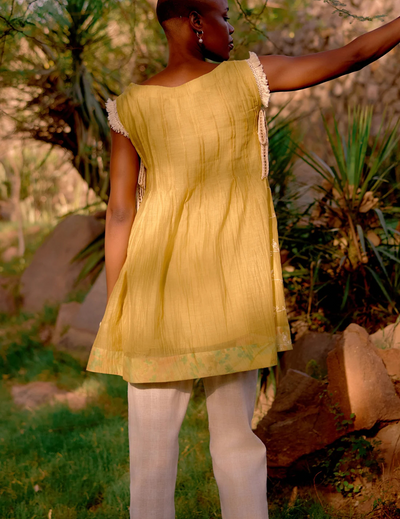 Lime Haven Cotton Embroidered Tunic