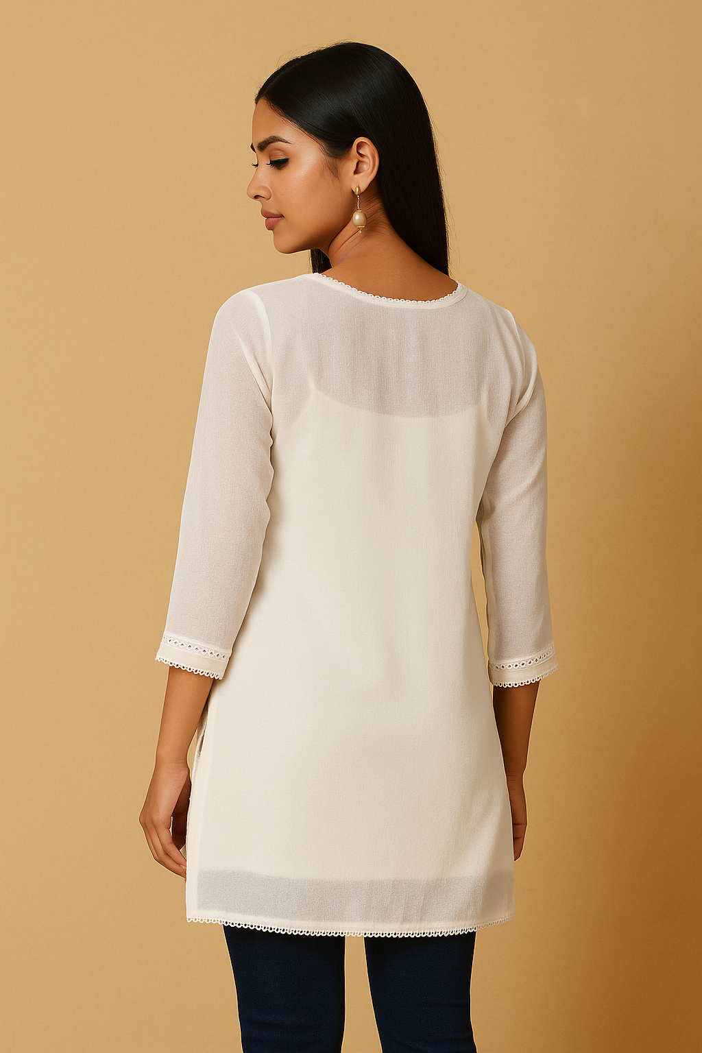 Noor White Chikankari Kurti