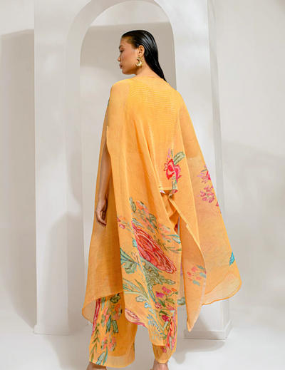 Chrome Yellow Kaftan Paired With Pant