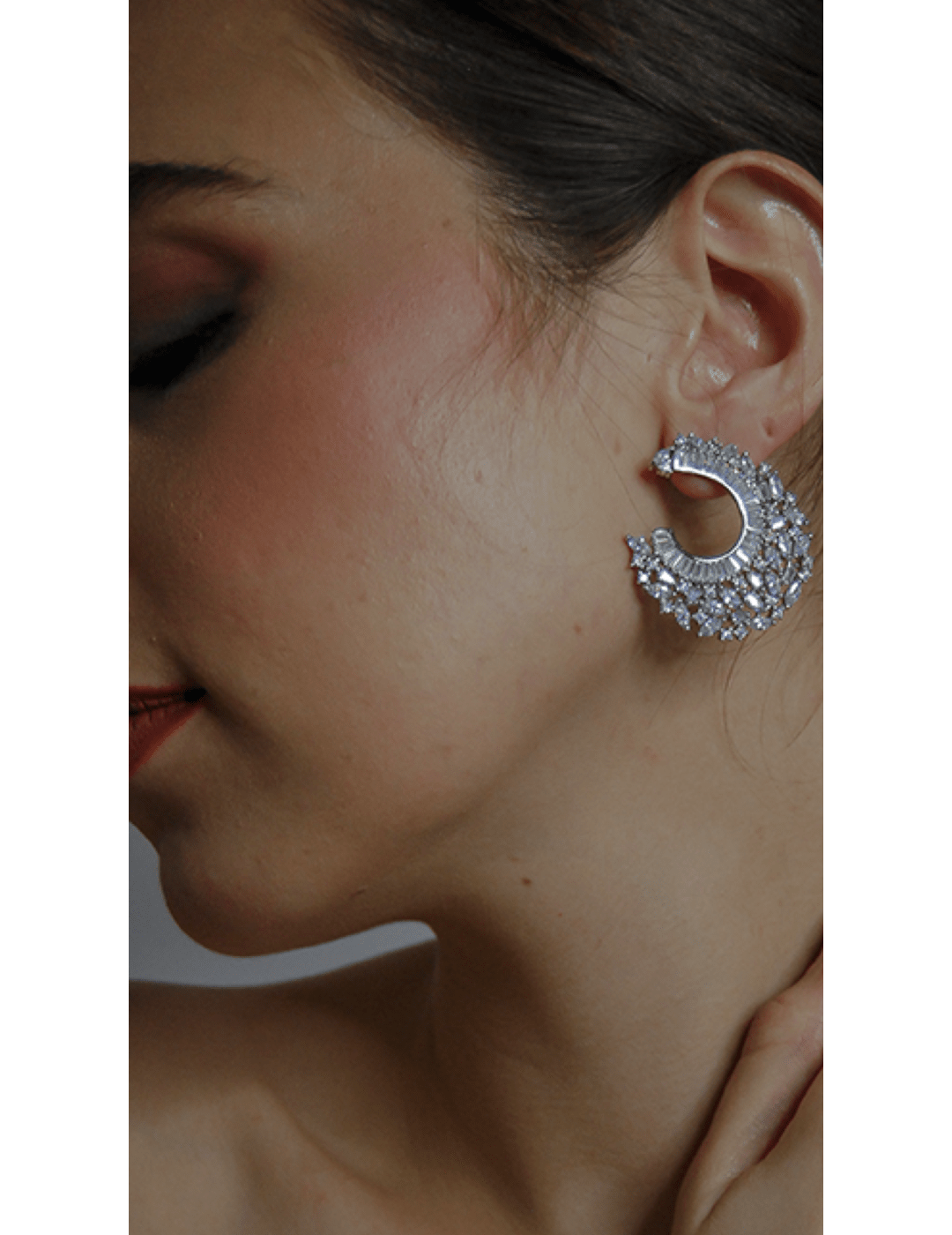 Paved Petal Diamond Earrings