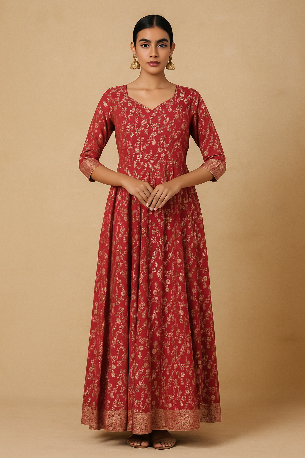 Gulzaar Crimson Banarasi Anarkali
