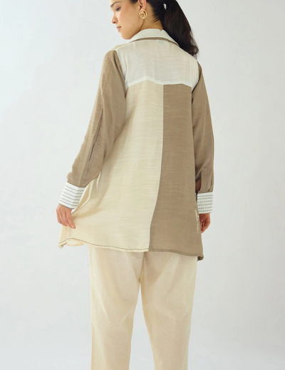 The Ivory Sandscript Muslin Embroidered Shirt