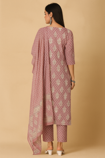 Ruhani – Mauve Pink Kurta Set with Dupatta