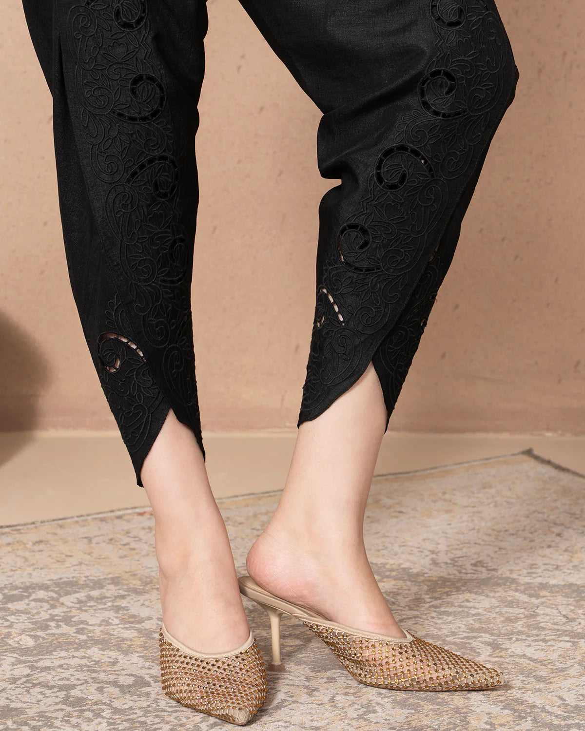 Black Petal Pants